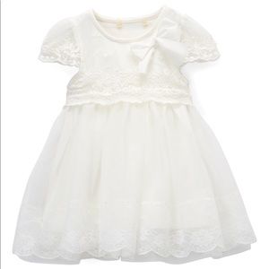 Cotton Dress with Lace Overlay